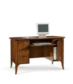 Scrivania Classico In Legno Massello Con 3 Cassetti E Una Porta