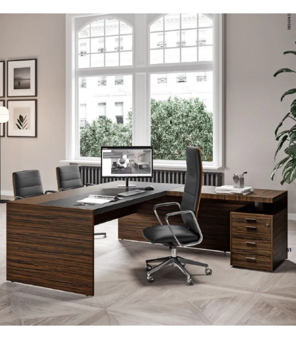 Scrivania E9 Angolare, 100% Made In Italy.