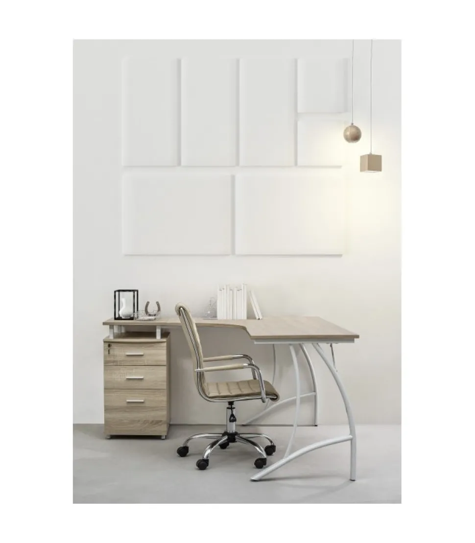 Scrivania Kavita Angolo C-Cassettiera