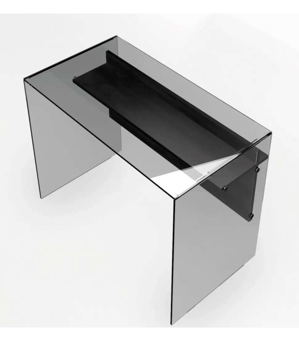 Scrivania Scriba Struttura In Vetro Trasparente Temperato 10 Mm