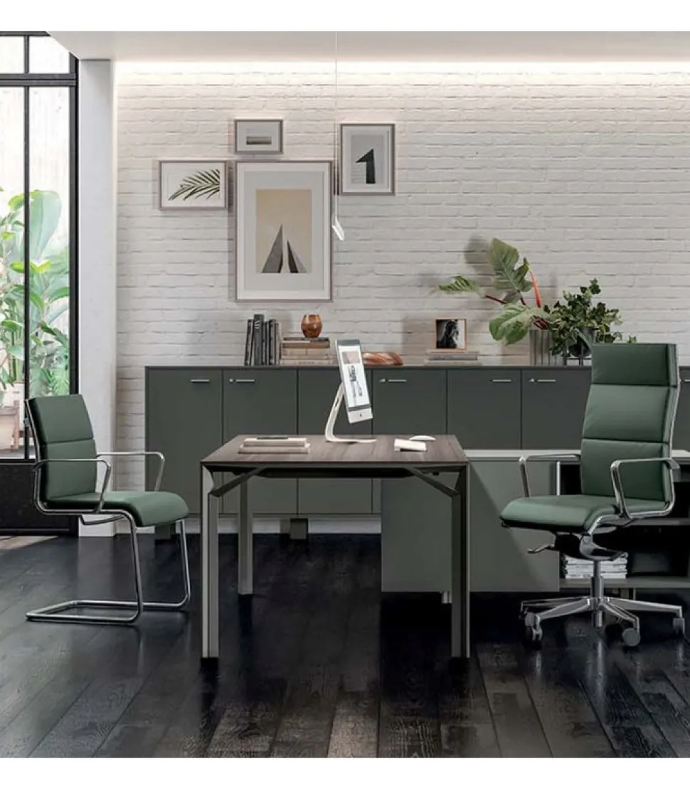 Scrivania X8 Angolare Con Box Multiuso, 100% Made In Italy.