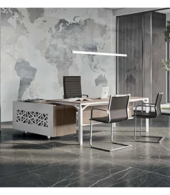 Scrivania X8 Angolare Con Box Multiuso, 100% Made In Italy.