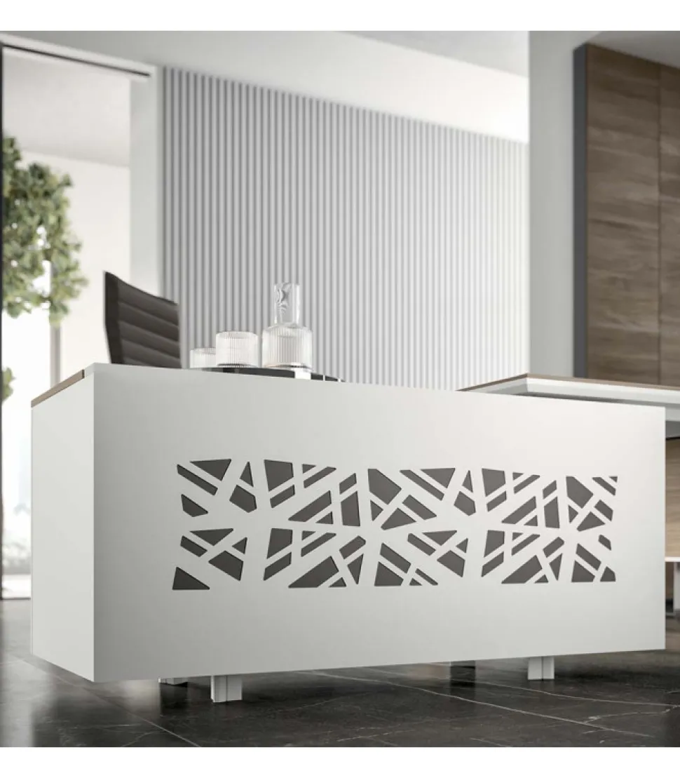 Scrivania X8 Angolare Con Box Multiuso, 100% Made In Italy.