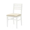 Sedia Antares Bianca In Legno Con Sedile Imbottito