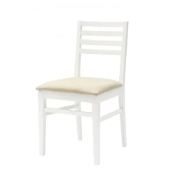 Sedia Antares Bianca In Legno Con Sedile Imbottito