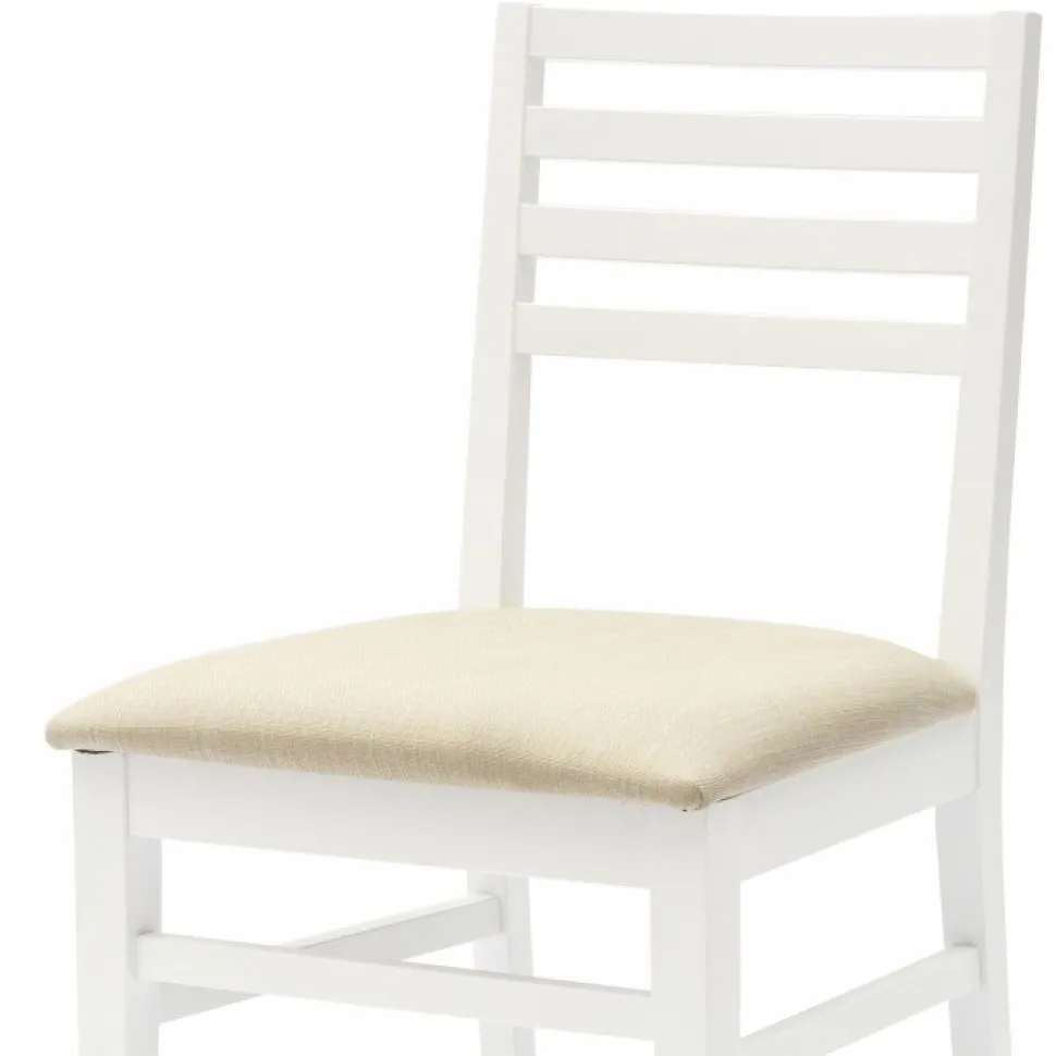 Sedia Antares Bianca In Legno Con Sedile Imbottito