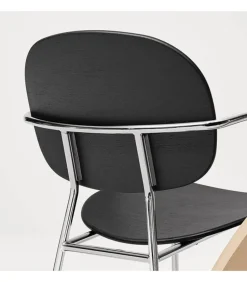 Sedia Con Braccioli In Acciaio Colorato