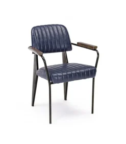 Sedia Con Braccioli Nelly Blu Vintage
