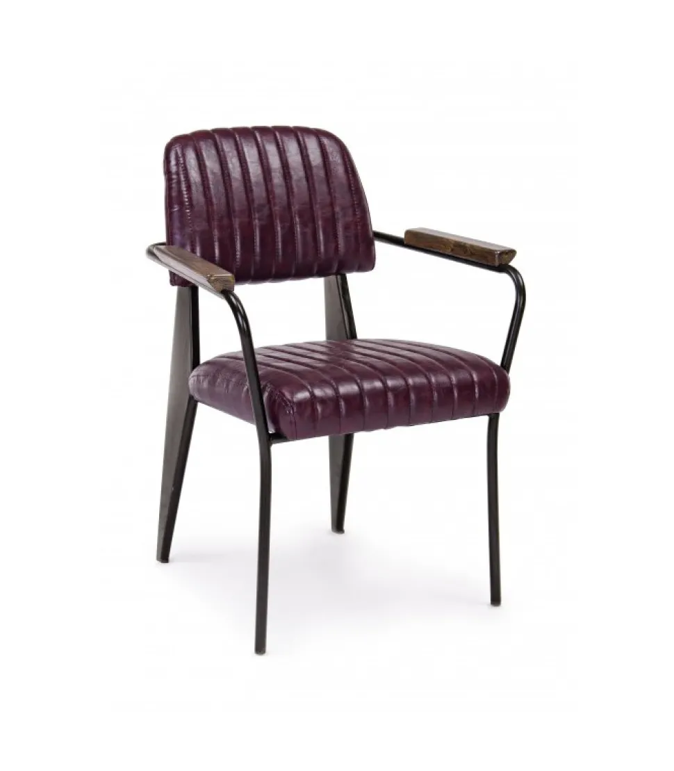 Sedia Con Braccioli Nelly Bordeaux Vintage