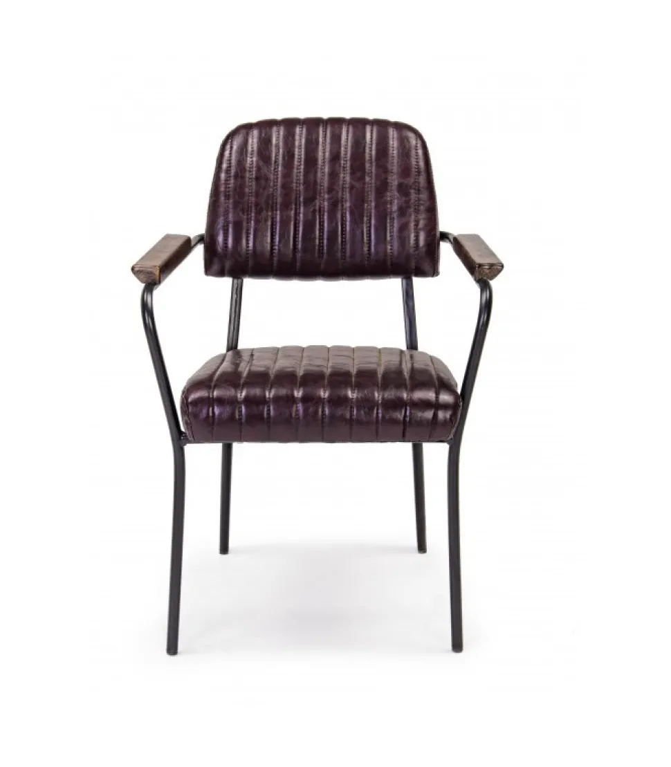 Sedia Con Braccioli Nelly Bordeaux Vintage