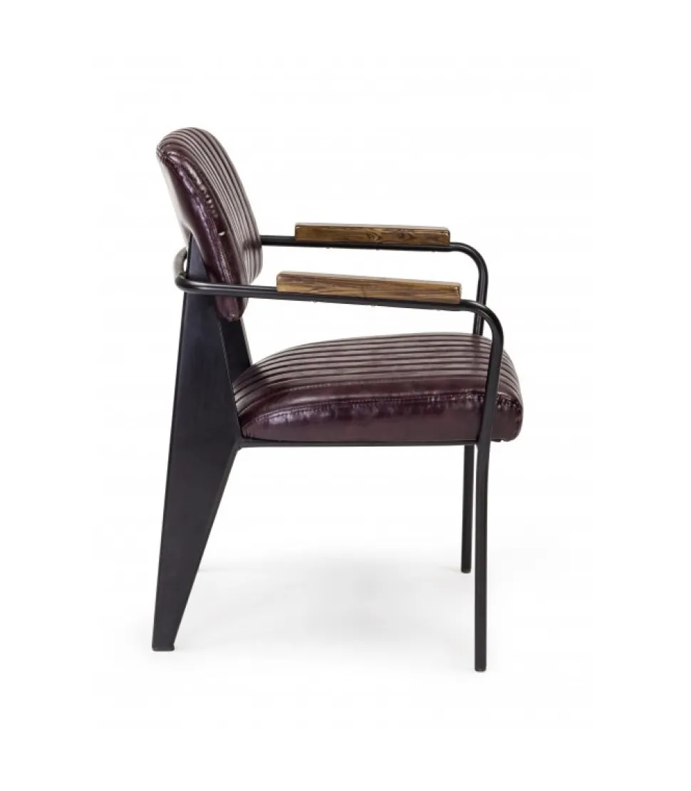 Sedia Con Braccioli Nelly Bordeaux Vintage