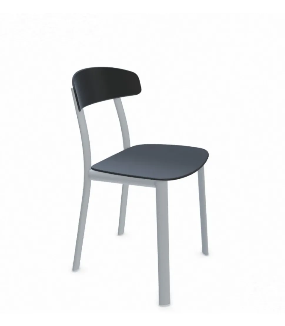 Sedia Con Struttura In Acciaio Verniciato