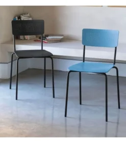 Sedia Con Struttura In Acciaio Laccato