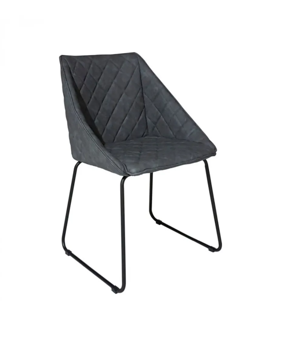 Sedia Con Struttura In Metallo Imbottita In Ecopelle