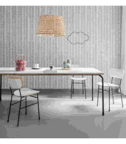 Sedia Con Struttura In Metallo E Seduta In Legno Ed Imbottita