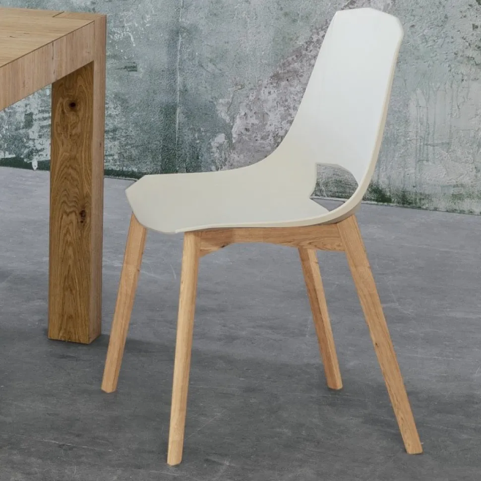 Sedia Eva 5 Con Gambe In Rovere Naturale