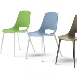 Sedia Eva 1 Con Struttura In Alluminio Verniciato