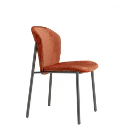 Sedia Finn Di Scab, Imbottita Con Struttura In Tubo Di Acciaio Colorato. Made In Italy.