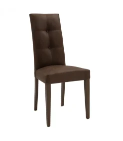 Sedia Harold Bottone In Legno Imbottita In Ecopelle Invecchiata