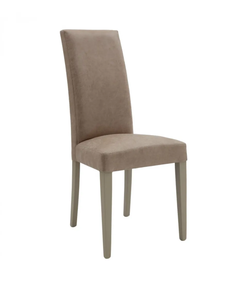 Sedia Harold In Legno Imbottita In Ecopelle Invecchiata