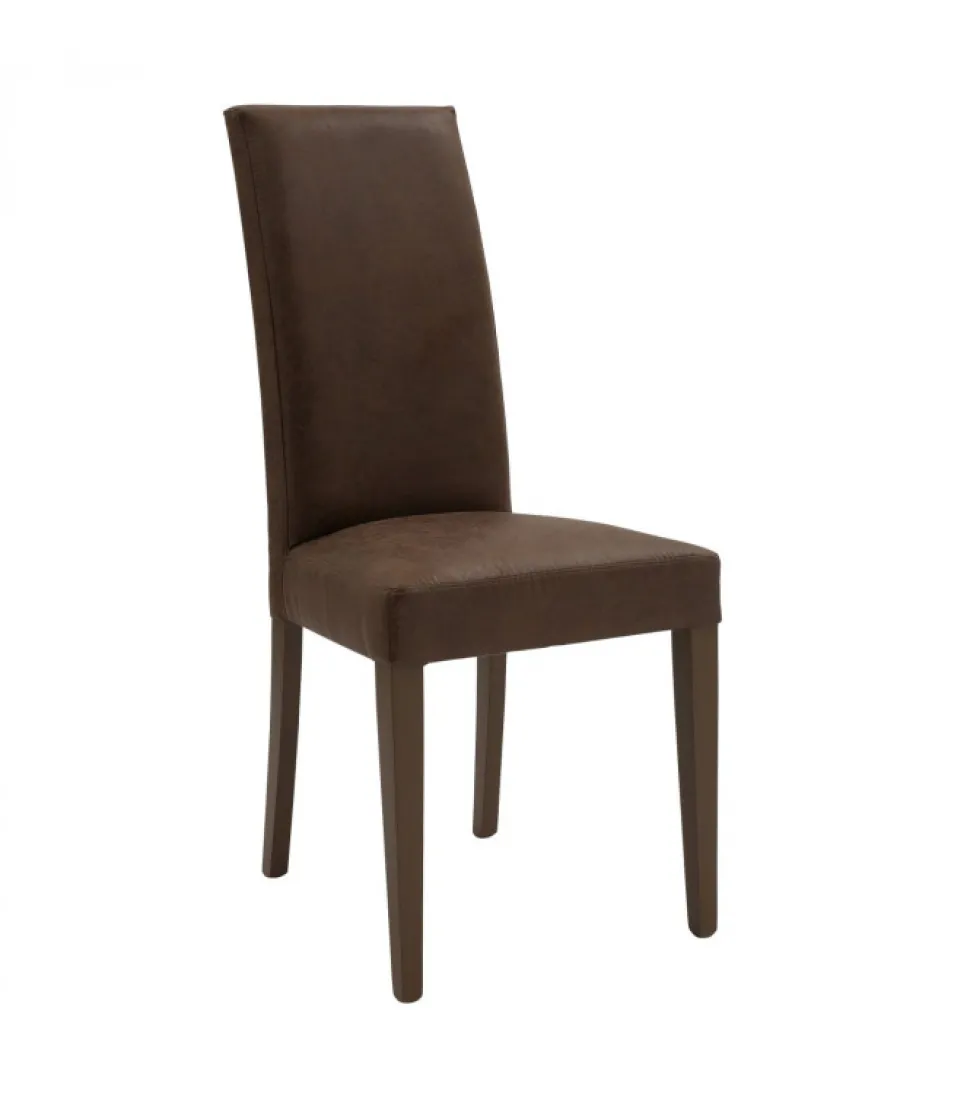 Sedia Harold In Legno Imbottita In Ecopelle Invecchiata