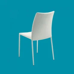 Sedia Imbottita Amy, Interamente Rivestita In Ecopelle O Fibra Di Cuoio