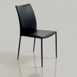 Sedia Imbottita Amy, Interamente Rivestita In Ecopelle O Fibra Di Cuoio