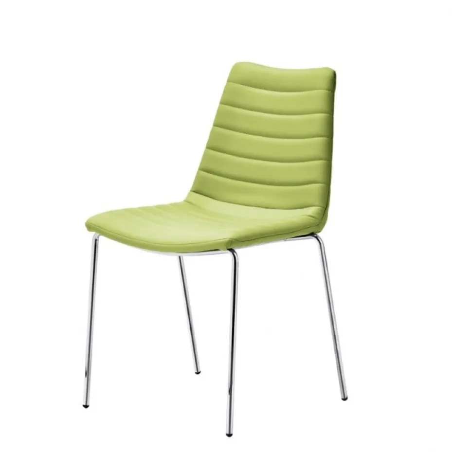 Sedia Imbottita Con Gambe Acciaio