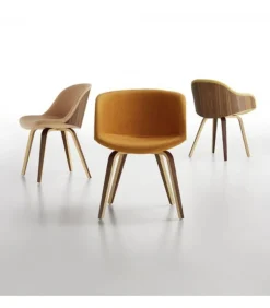 Sedia Imbottita Disponibile Anche Con Schienale In Legno