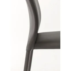 Sedia Imbottita Kendra,Rivestita In Ecopelle Con Gambe In Metallo