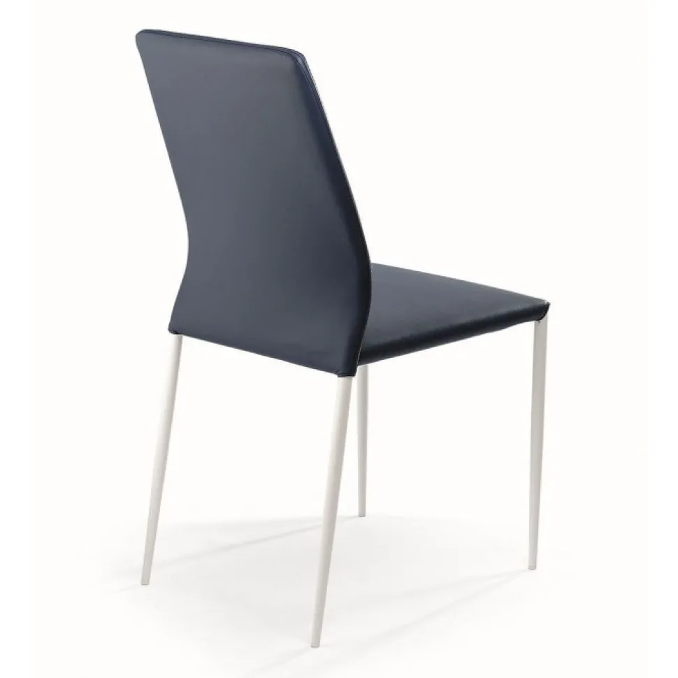 Sedia Imbottita Kendra,Rivestita In Ecopelle Con Gambe In Metallo