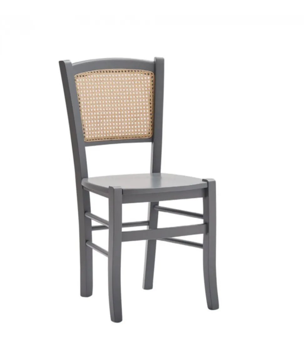 Sedia In Legno Con Schienale In Paglia Di Vienna