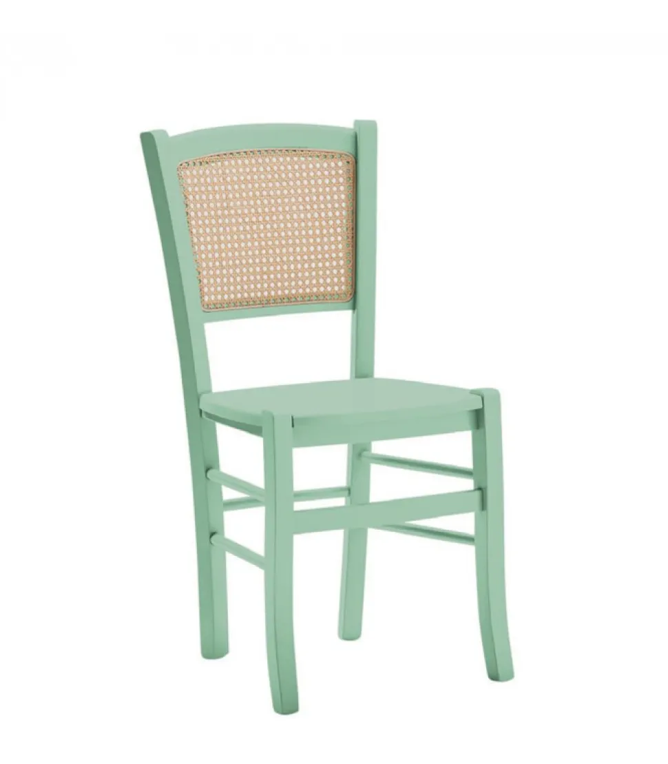 Sedia In Legno Con Schienale In Paglia Di Vienna