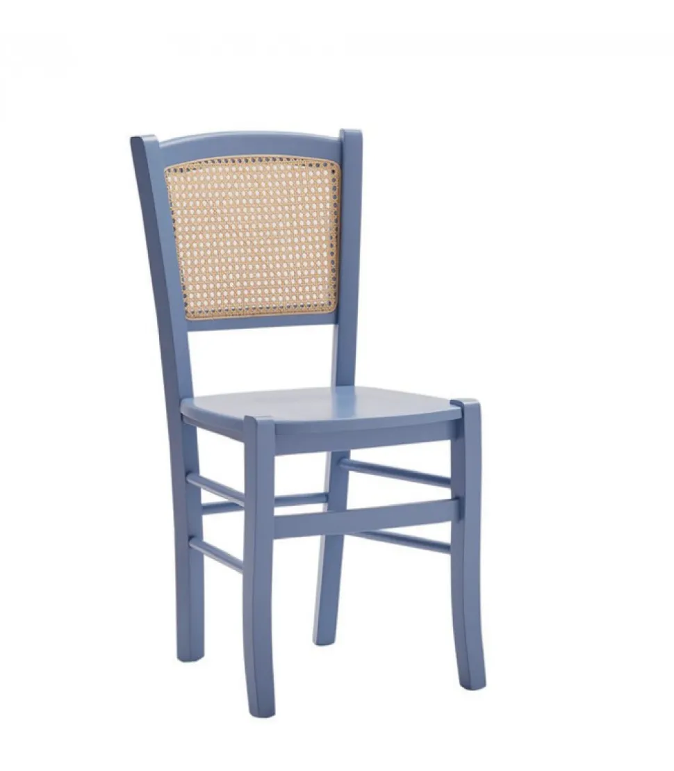 Sedia In Legno Con Schienale In Paglia Di Vienna