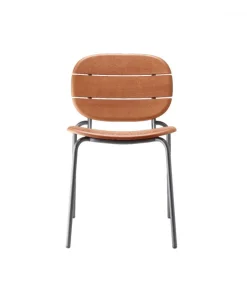 Sedia In Legno Si-Si Di Scab, Schienale E Seduta In Legno Trattato Per L'Esterno, Struttura In Acciaio Zincato E Verniciato.