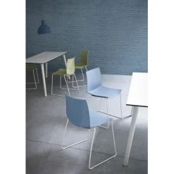 Sedia Kanvas St Struttura A Slitta Cromata O Verniciata