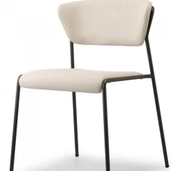 Sedia Lisa Di Scab, Scocca Imbottita E Rivestita E Telaio In Acciaio Cromato O Verniciato.