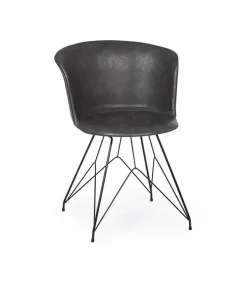 Sedia Loft Pu Antracite Vintage