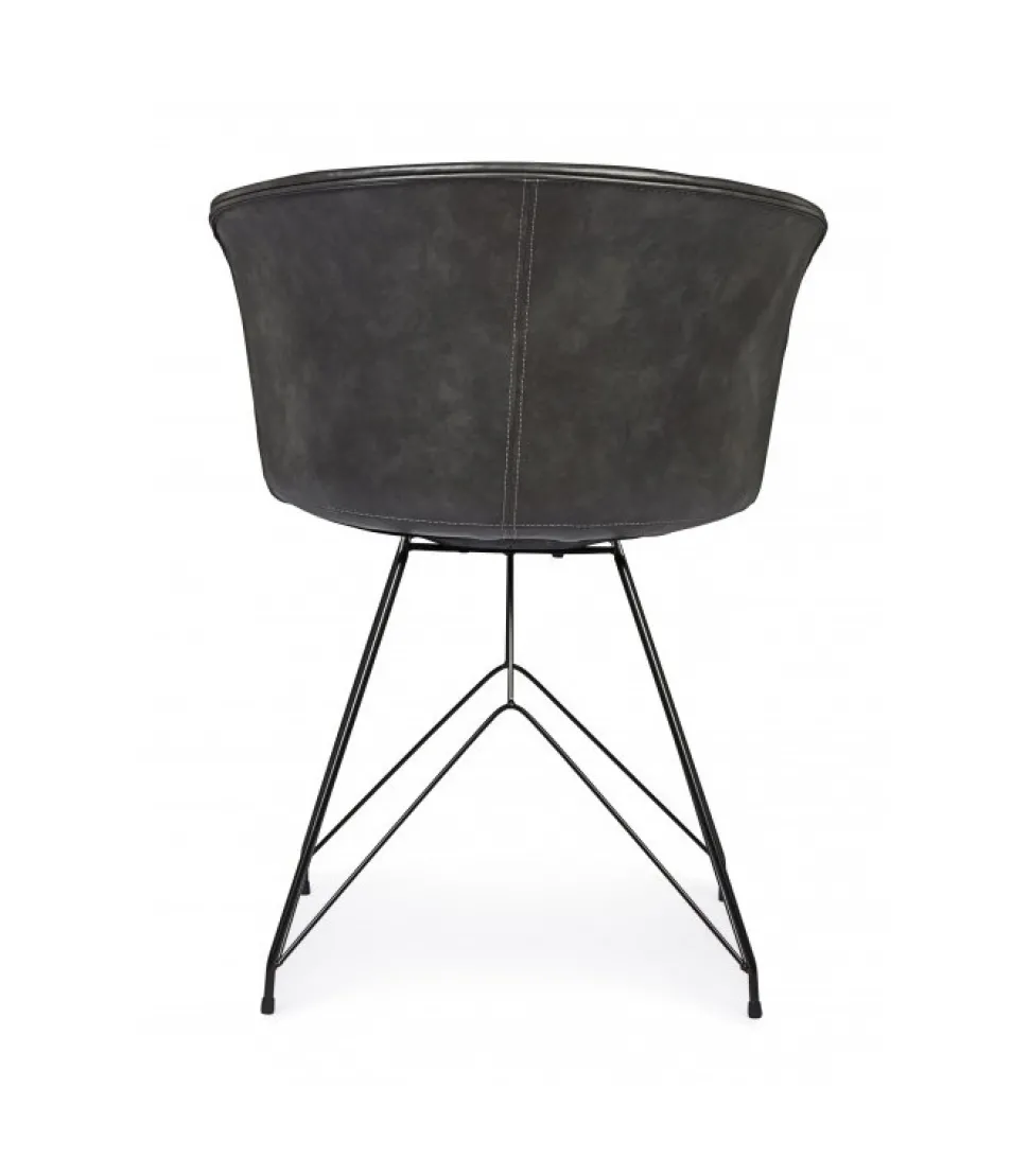 Sedia Loft Pu Antracite Vintage