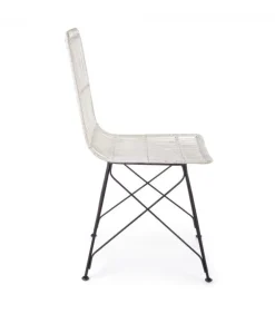 Sedia Lucilla Kibu Bianco Struttura In Rattan