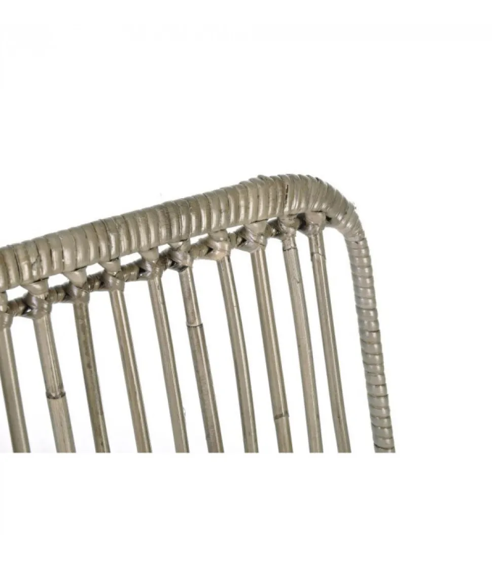 Sedia Lucilla Kibu Grigio Struttura In Rattan