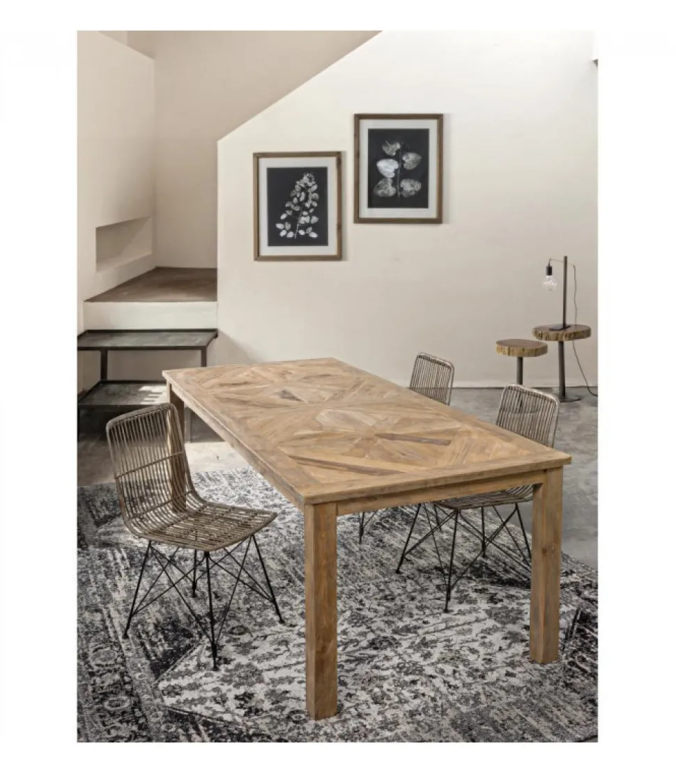 Sedia Lucilla Kibu Grigio Struttura In Rattan