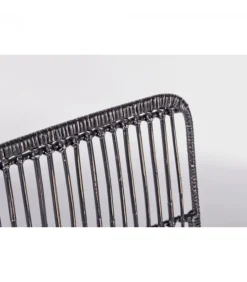Sedia Lucilla Kibu Nero Struttura In Rattan