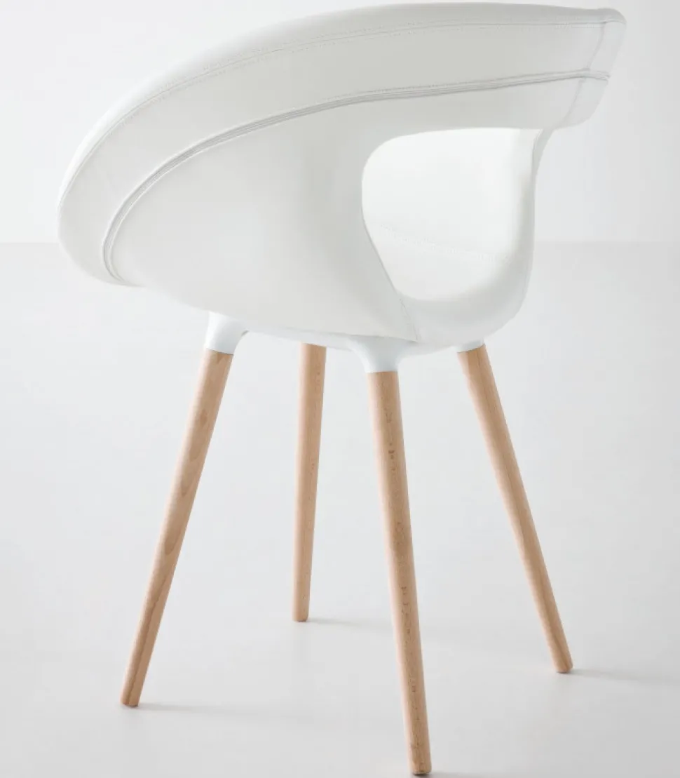 Sedia Moema 75Bl Con Gambe In Legno Di Faggio.