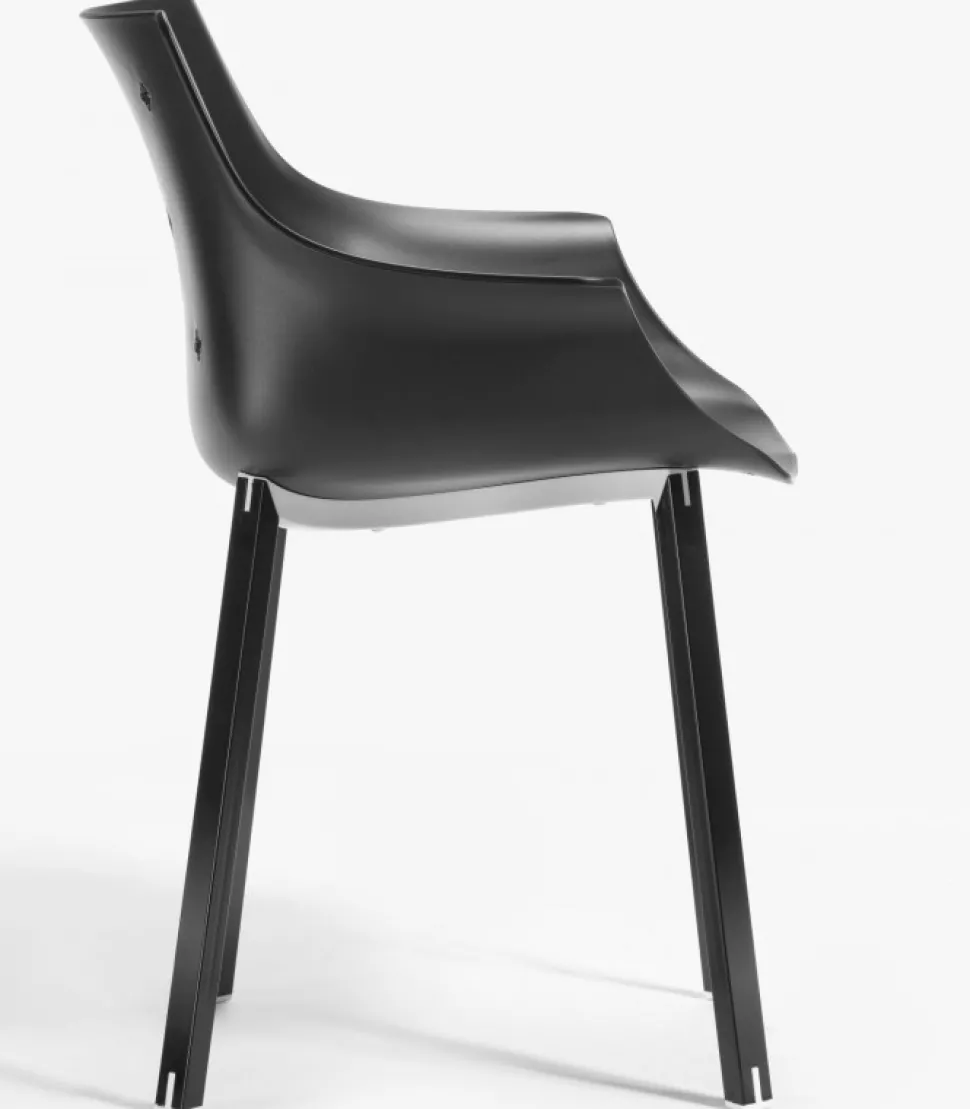 Sedia More Con Struttura In Metallo A 4 Gambe.