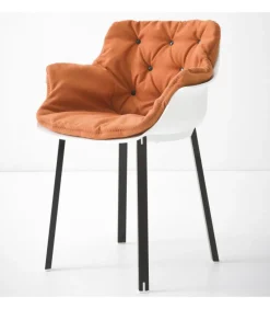 Sedia More Con Struttura In Metallo A 4 Gambe.