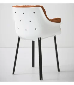 Sedia More Con Struttura In Metallo A 4 Gambe.