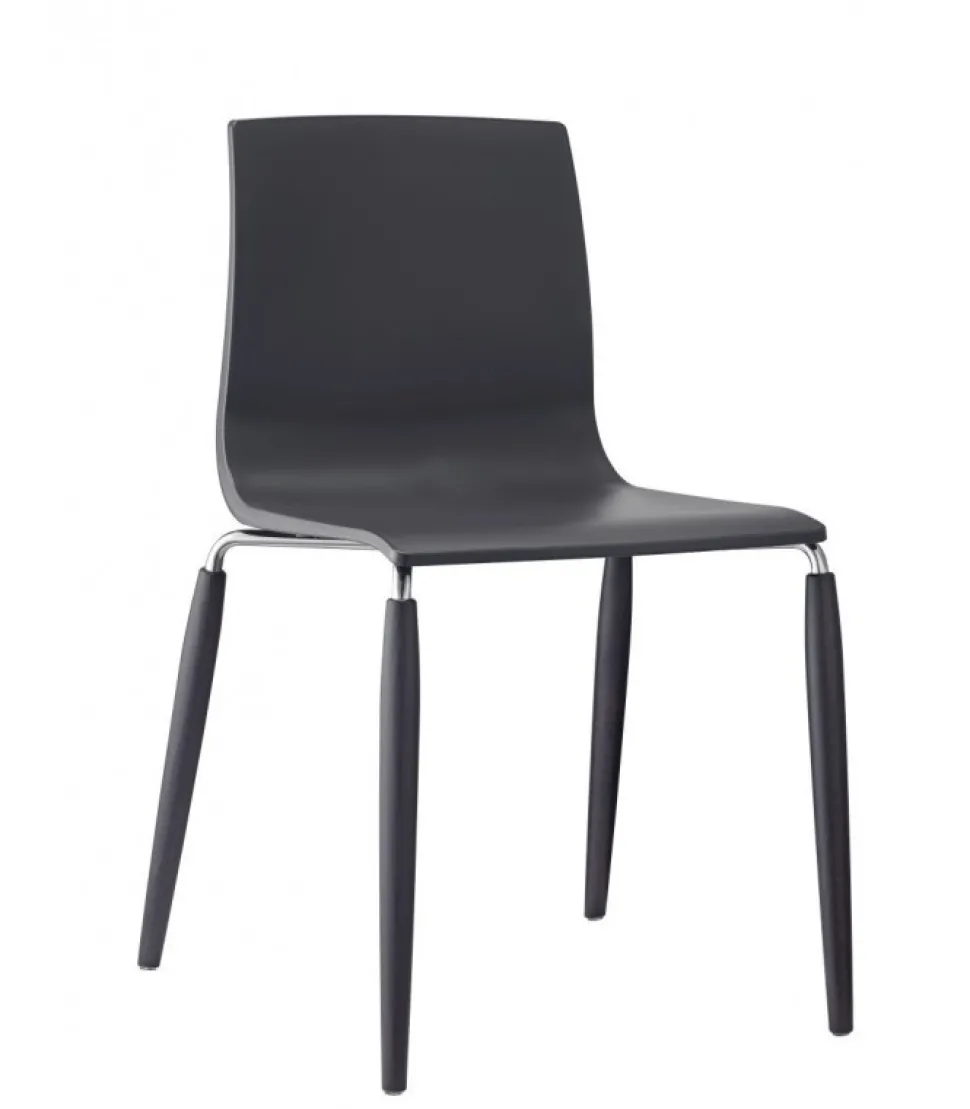 Sedia Natural Alice, Con Gambe Disponibili In Frassino Sbiancato O In Faggio Wenge, Scocca In Tecnopolimero.