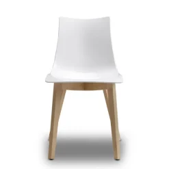 Sedia Natural Zebra Di Scab. Scegli Tu Il Colore Della Scocca In Policarbonato E Delle Gambe In Faggio.