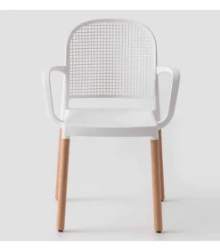 Sedia Panama Bl Con Struttura In Legno Di Faggio.